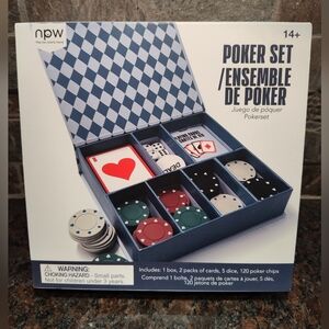 Poker Set with 2 Decks Of Cards, Chips, And Dice